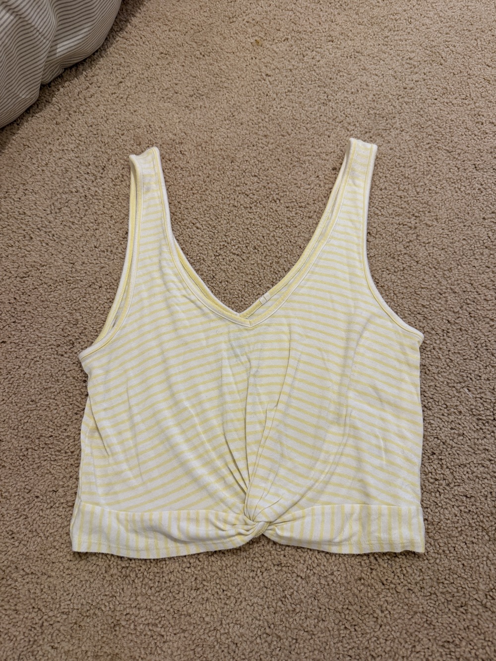 ME to WE Striped Knit Tank - Size S - Yellow & White
